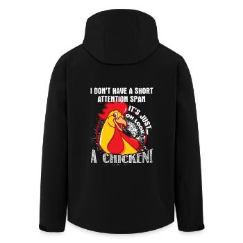 Chicken Oh Look A Chicken - Men’s Recycled Softshell Jacket by Stanley/Stella - black - Back - AI Model Male 185 light (185cm)