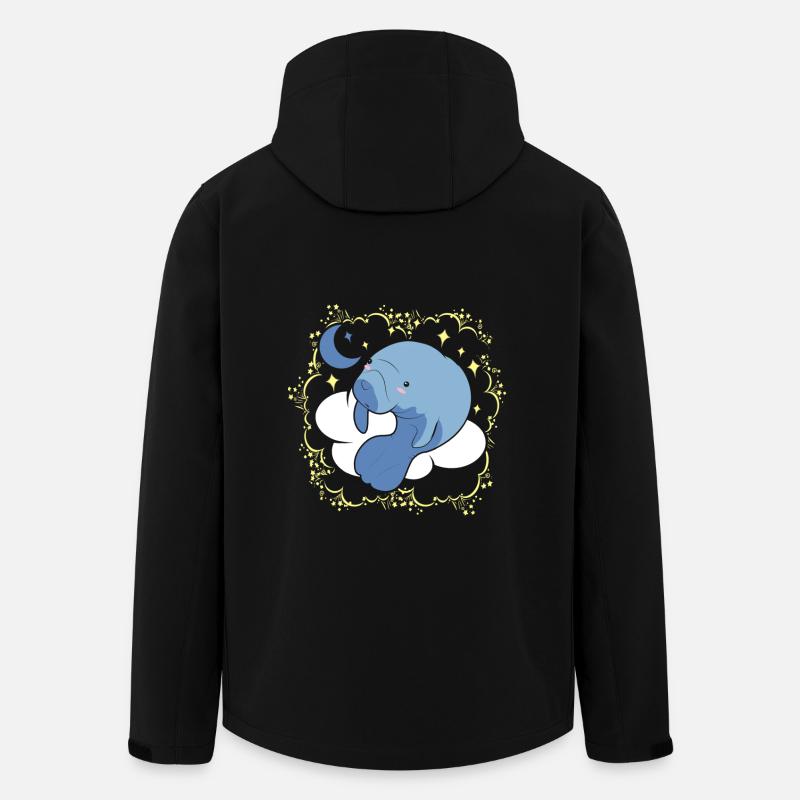 Funny Manatee Dreams - Men’s Recycled Softshell Jacket by Stanley/Stella - black