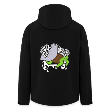 Sea Turtle And Manatee - Men’s Recycled Softshell Jacket by Stanley/Stella - black - Back - AI Model Male 185 light (185cm)