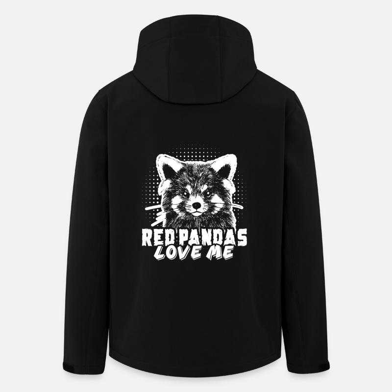 Red Pandas Love Me - Men’s Recycled Softshell Jacket by Stanley/Stella - black