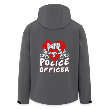 My Heart Belongs Police Officer - Men’s Recycled Softshell Jacket by Stanley/Stella - anthracite - Back - AI Model Male 185 light (185cm)