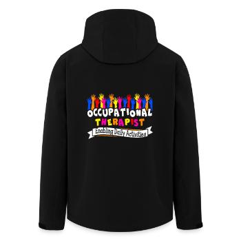 Occupational Therapist Enabling Daily Activities - Men’s Recycled Softshell Jacket by Stanley/Stella - black - Back - AI Model Male 185 light (185cm)