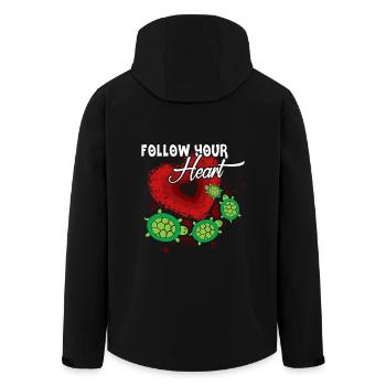 Sea Turtle Follow Your Heart - Men’s Recycled Softshell Jacket by Stanley/Stella - black - Back - AI Model Male 185 light (185cm)