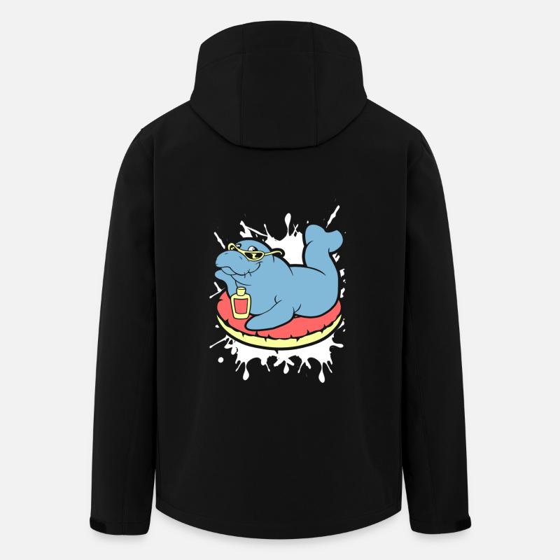 Funny Manatee Does Sunbath - Men’s Recycled Softshell Jacket by Stanley/Stella - black