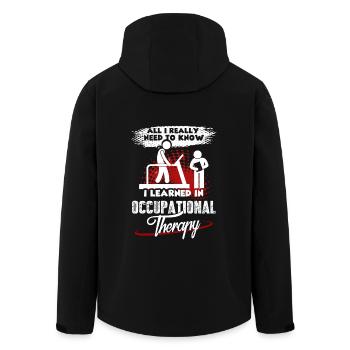 I Learned In Occupational Therapy - Men’s Recycled Softshell Jacket by Stanley/Stella - black - Back - AI Model Male 185 light (185cm)