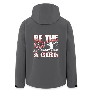 Archery Be The Best Shoot Like A Girl - Men’s Recycled Softshell Jacket by Stanley/Stella - anthracite - Back - AI Model Male 185 light (185cm)