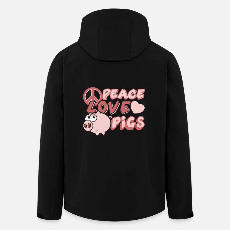 Peace Love Pigs - Men’s Recycled Softshell Jacket by Stanley/Stella - black