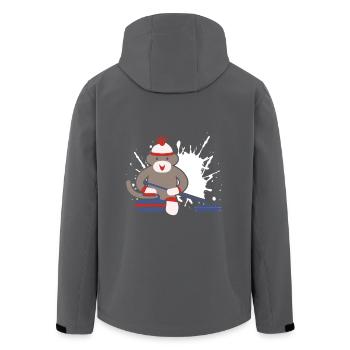 Sock Monkey Curling - Men’s Recycled Softshell Jacket by Stanley/Stella - anthracite - Back - AI Model Male 185 light (185cm)