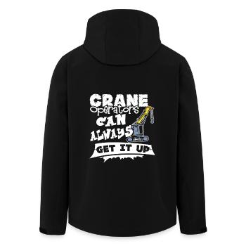Crane Operator Can Always Get It Up - Men’s Recycled Softshell Jacket by Stanley/Stella - black - Back - AI Model Male 185 light (185cm)
