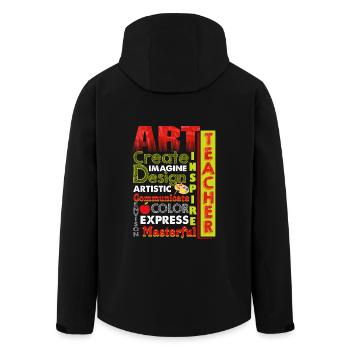 Art Teacher Can Create Imagine Artistic - Men’s Recycled Softshell Jacket by Stanley/Stella - black - Back - AI Model Male 185 light (185cm)