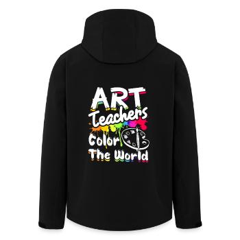Art Teachers Color The World - Men’s Recycled Softshell Jacket by Stanley/Stella - black - Back - AI Model Male 185 light (185cm)