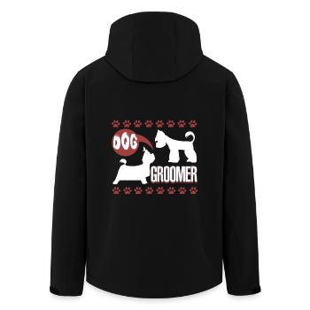 Cute Dog Groomer - Men’s Recycled Softshell Jacket by Stanley/Stella - black - Back - AI Model Male 185 light (185cm)
