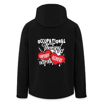 Occupational Therapy Empower Achieve inspire - Men’s Recycled Softshell Jacket by Stanley/Stella - black - Back - AI Model Male 185 light (185cm)