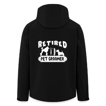 Retired Pet Groomer - Men’s Recycled Softshell Jacket by Stanley/Stella - black - Back - AI Model Male 185 light (185cm)