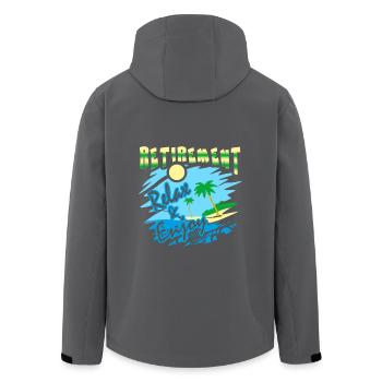 Retirement Relax And Enjoy - Men’s Recycled Softshell Jacket by Stanley/Stella - anthracite - Back - AI Model Male 185 light (185cm)