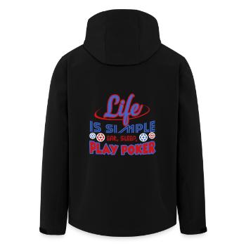 Life Is Simple Eat Sleep Play Poker - Men’s Recycled Softshell Jacket by Stanley/Stella - black - Back - AI Model Male 185 light (185cm)