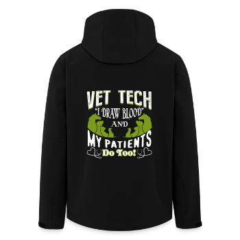Vet Tech I Draw Blood And My Patients Do Too - Men’s Recycled Softshell Jacket by Stanley/Stella - black - Back - AI Model Male 185 light (185cm)