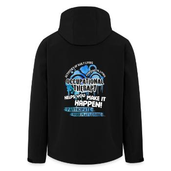 Occupational Therapy Helps You Make It Happen - Men’s Recycled Softshell Jacket by Stanley/Stella - black - Back - AI Model Male 185 light (185cm)