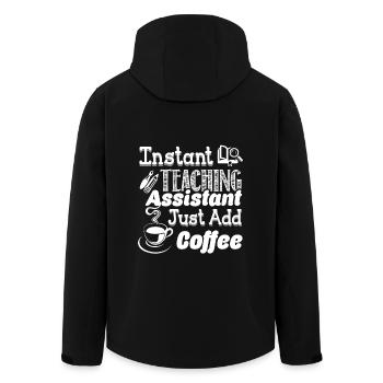 Instant Teaching Assistant Just Add Coffee - Men’s Recycled Softshell Jacket by Stanley/Stella - black - Back - AI Model Male 185 light (185cm)