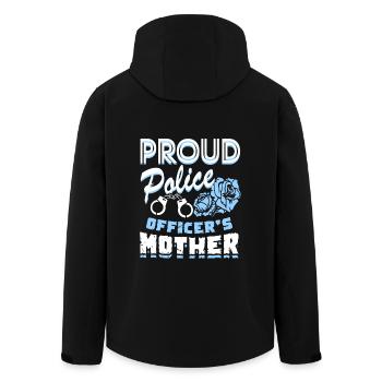 Proud Police Officer's Mother - Men’s Recycled Softshell Jacket by Stanley/Stella - black - Back - AI Model Male 185 light (185cm)