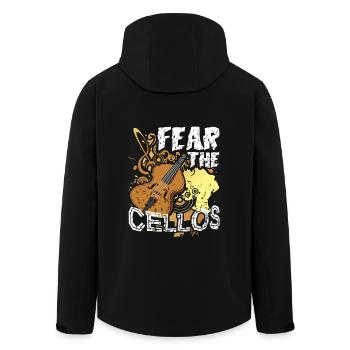 Fear The Cellos Funny Cello Player - Men’s Recycled Softshell Jacket by Stanley/Stella - black - Back - AI Model Male 185 light (185cm)
