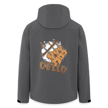 Funny Cello Lover - Men’s Recycled Softshell Jacket by Stanley/Stella - black - Back - AI Model Male 185 light (185cm)
