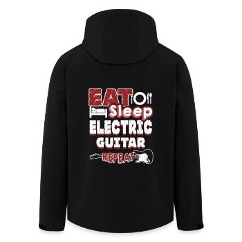 Eat Sleep Electric Guitar Repeat - Men’s Recycled Softshell Jacket by Stanley/Stella - black - Back - AI Model Male 185 light (185cm)