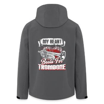 My Heart Beats For Trombone - Men’s Recycled Softshell Jacket by Stanley/Stella - black - Back - AI Model Male 185 light (185cm)