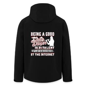 Being A Good Flute Player - Men’s Recycled Softshell Jacket by Stanley/Stella - black - Back - AI Model Male 185 light (185cm)
