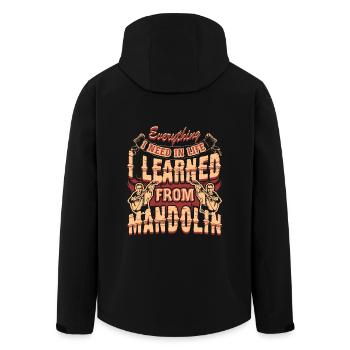 Everything I Need In Life I Learned From Mandolin - Men’s Recycled Softshell Jacket by Stanley/Stella - black - Back - AI Model Male 185 light (185cm)