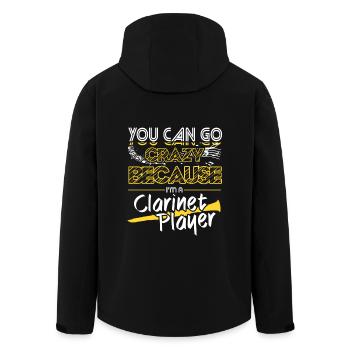 You Can Go Crazy Because I Am Clarinet Player - Men’s Recycled Softshell Jacket by Stanley/Stella - black - Back - AI Model Male 185 light (185cm)