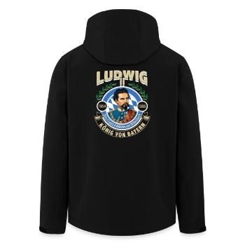 KÖNIG LUDWIG VON BAYERN - Recycelte Männer Softshell-Jacke von Stanley/Stella - Schwarz - Hinten - AI Model Male 185 light (185cm)