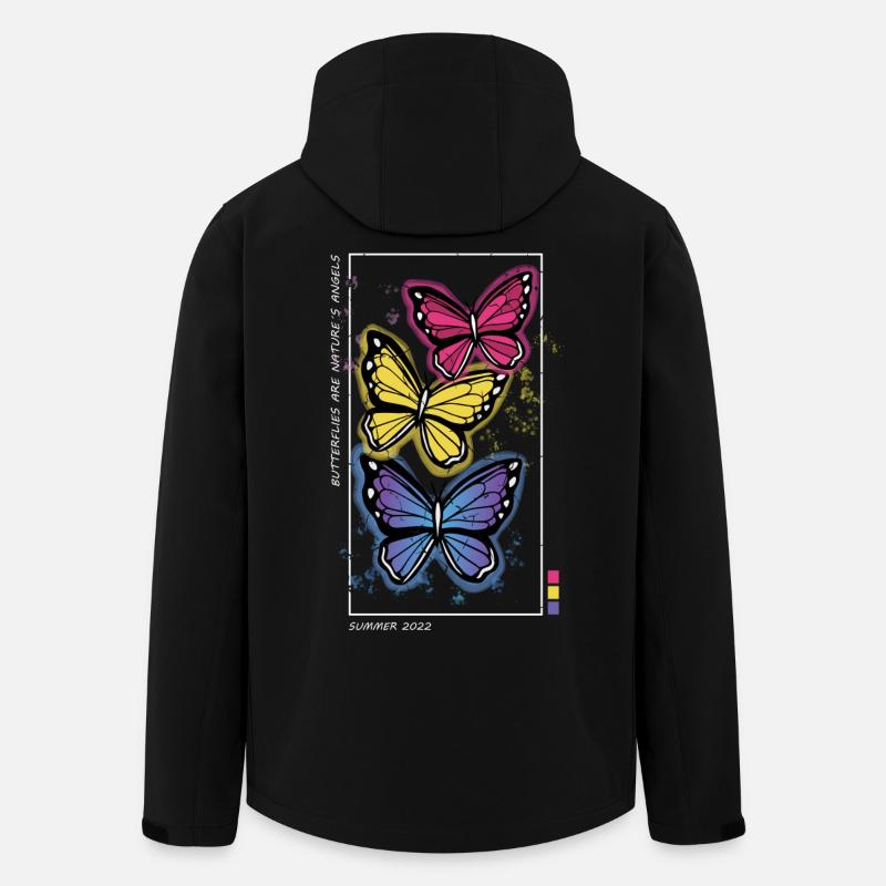 Bunte Schmetterlinge - Recycelte Männer Softshell-Jacke von Stanley/Stella - Schwarz