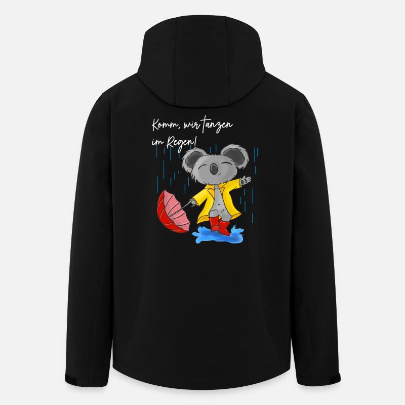 Niedlicher Koala mit Regenschirm - Recycelte Männer Softshell-Jacke von Stanley/Stella - Schwarz