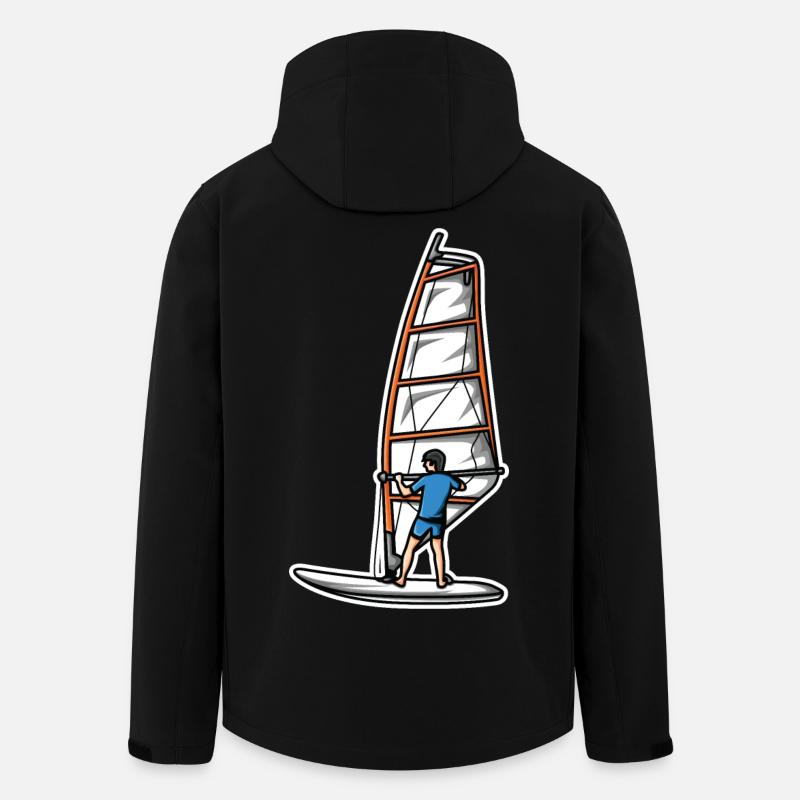 Lustiger Windsurfer Junge - Recycelte Männer Softshell-Jacke von Stanley/Stella - Schwarz