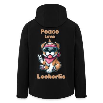 Niedlicher Hund mit Bandana und Sonnenbrille - Recycelte Männer Softshell-Jacke von Stanley/Stella - Schwarz - Hinten - AI Model Male 185 light (185cm)