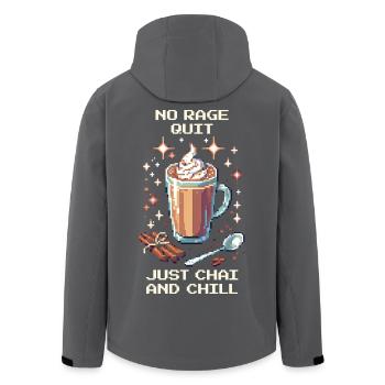 Kein Ragequit – nur Chai & Chill | Chai Latte - Recycelte Männer Softshell-Jacke von Stanley/Stella - Schwarz - Hinten - AI Model Male 185 light (185cm)
