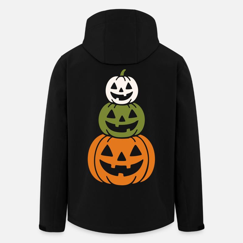 Halloween Kürbislaternen Motiv - Recycelte Männer Softshell-Jacke von Stanley/Stella - Schwarz