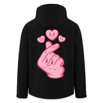 Kpop Musique coréenne Doigts mignons Amour Anime - Veste softshell homme en polyester recyclé Stanley/Stella - noir - Dos - AI Model Male 185 light (185cm)