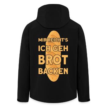 MIR REICHT'S ICH GEH BROT BACKEN - Recycelte Männer Softshell-Jacke von Stanley/Stella - Schwarz - Hinten - AI Model Male 185 light (185cm)