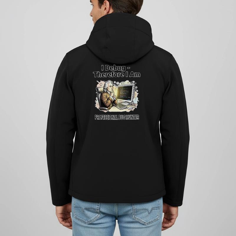 I Debug Therefore I Am: Pro Bug Hunter - dark BG Men’s Recycled Softshell Jacket by Stanley/Stella