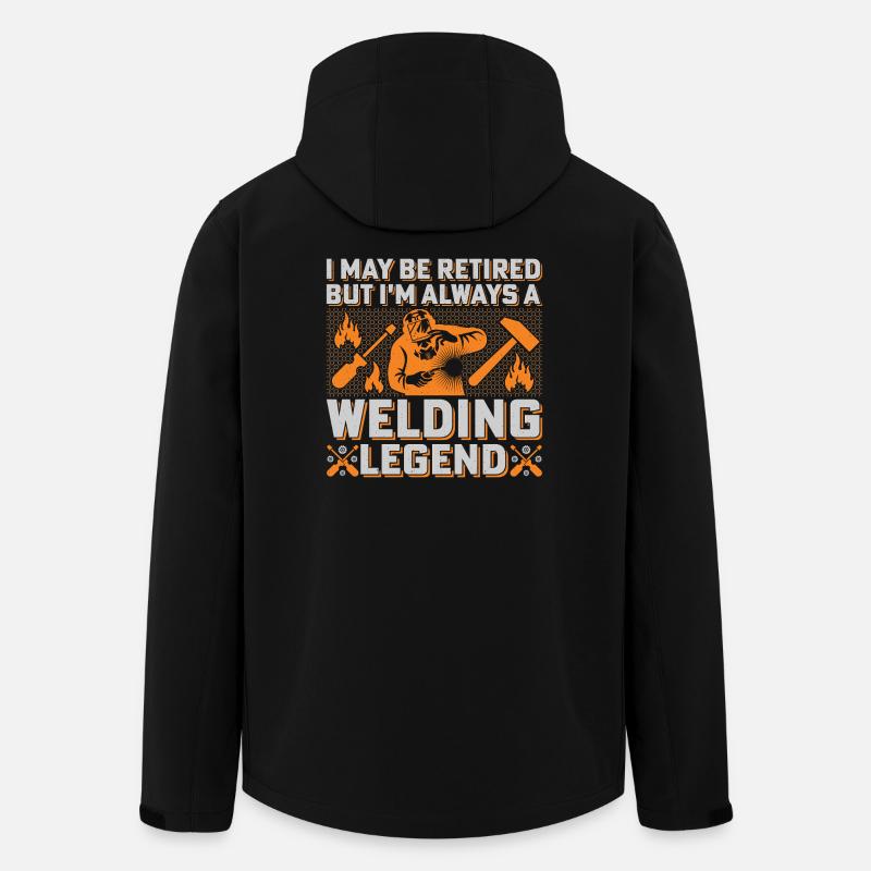 Welding Legend: Flames & Tools Welders - Men’s Recycled Softshell Jacket by Stanley/Stella - black