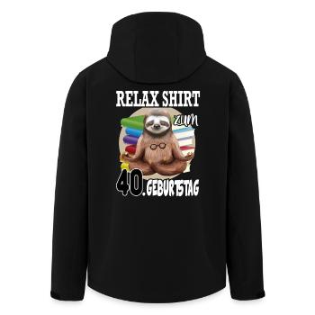 Relax Faultier Geburtstag 40 Jahre Sloth Lustig - Recycelte Männer Softshell-Jacke von Stanley/Stella - Schwarz - Hinten - AI Model Male 185 light (185cm)