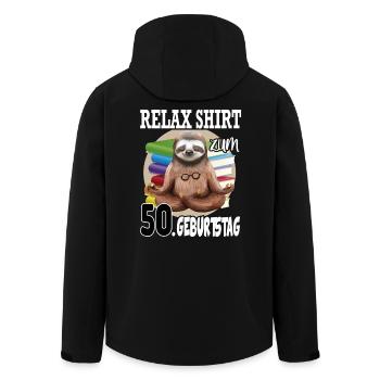 Relax Faultier Geburtstag 50 Jahre Sloth Lustig - Recycelte Männer Softshell-Jacke von Stanley/Stella - Schwarz - Hinten - AI Model Male 185 light (185cm)