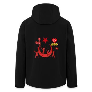 Turkiyelove - Men’s Recycled Softshell Jacket by Stanley/Stella - black - Back - AI Model Male 185 light (185cm)