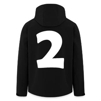 2 - Men’s Recycled Softshell Jacket by Stanley/Stella - black - Back - AI Model Male 185 light (185cm)