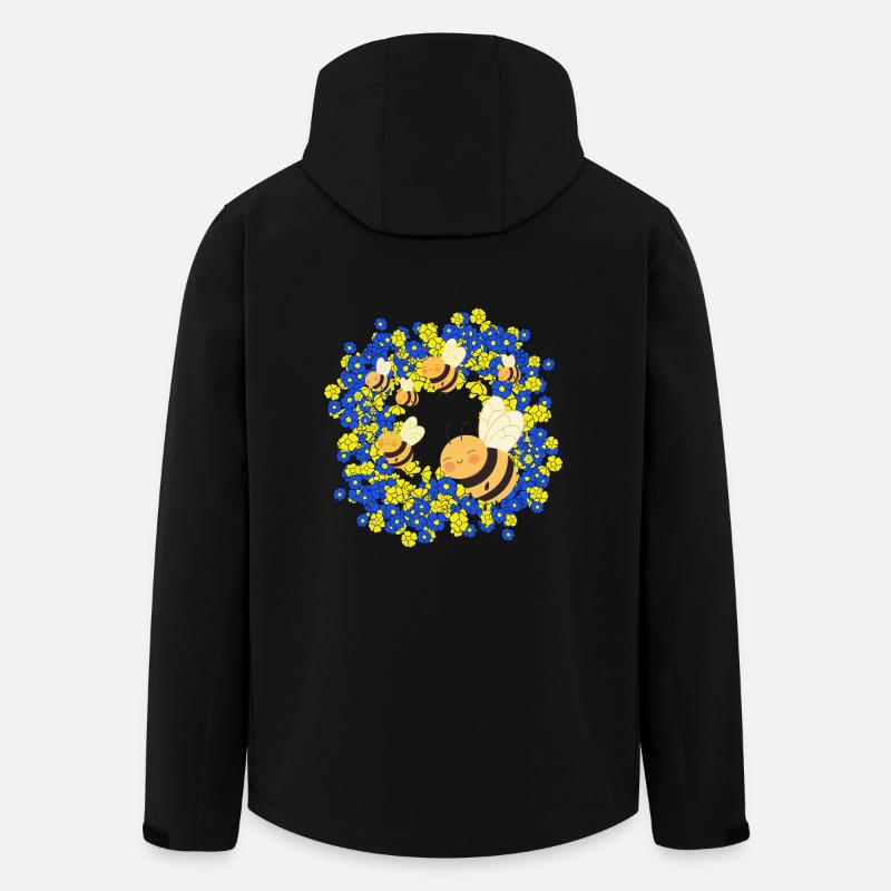 Sommer Bienen Biene Blumen Blüten Insekt - Recycelte Männer Softshell-Jacke von Stanley/Stella - Schwarz