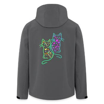 des années 80 Rétro Chats Chat Teen Papillons Enfant - Veste softshell homme en polyester recyclé Stanley/Stella - noir - Dos - AI Model Male 185 light (185cm)