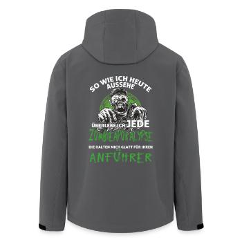Zombie Apokalypse Mann - Recycelte Männer Softshell-Jacke von Stanley/Stella - Schwarz - Hinten - AI Model Male 185 light (185cm)