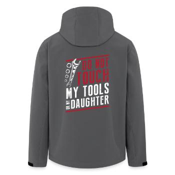 Mechanic Do Not Touch My Tools Or My Daughter - Men’s Recycled Softshell Jacket by Stanley/Stella - black - Back - AI Model Male 185 light (185cm)